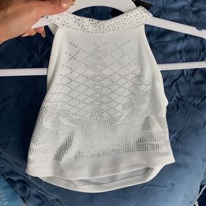 Halter crop top with sparkles